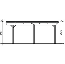 Dessin d''un carport avec les dimensions 248 et 236