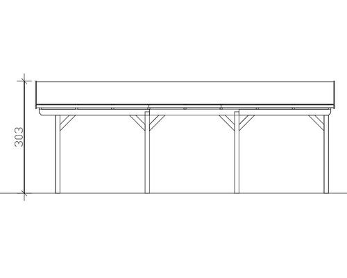 Schéma technique d''un pavillon avec indication de la hauteur