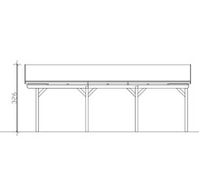 Dessin technique d''un pavillon en bois avec indication de hauteur 326.