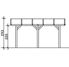 Dessin d''une terrasse en bois avec dimensions