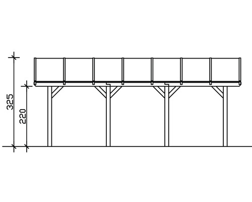Dessin d''une sous-structure de terrasse en bois avec dimensions