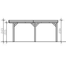 Dessin technique d''un carport avec indication des hauteurs en centimètres