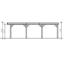 Technische Zeichnung eines Carports mit Höhenangaben.