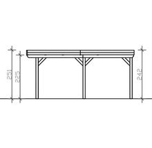 Dessin technique d''un carport avec dimensions.