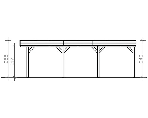 Dessin d''une terrasse en bois avec dimensions