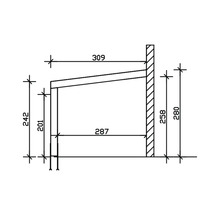 Dessin technique d''une construction de cabanon avec indications de dimensions en millimètres