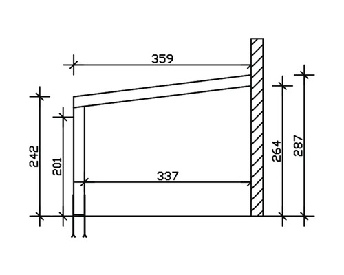 Dessin technique d''une construction en bois avec dimensions en millimètres