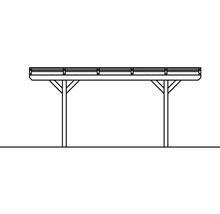 Skizze eines Holzcarports