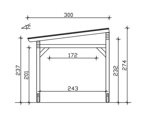 Schéma technique d''une construction en bois avec dimensions