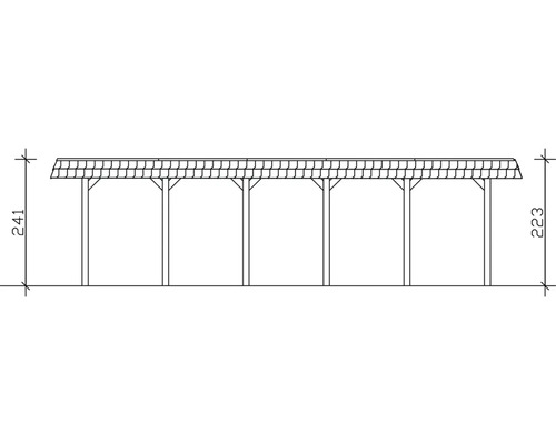 Dessin d''un pavillon avec des dimensions