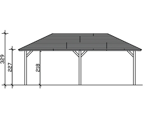Dessin d''un pavillon avec indications de dimension