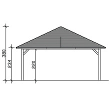 Schéma d''un pavillon avec dimensions