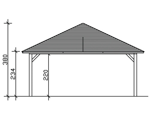 Schéma d''un pavillon avec dimensions