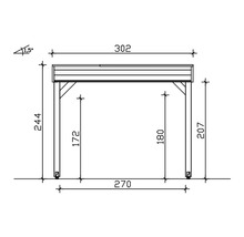 Dessin technique d''un carport avec dimensions.
