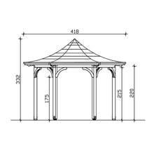 Dessin technique d''un pavillon avec cotes