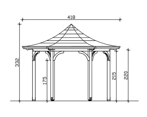 Dessin technique d''un pavillon avec cotes