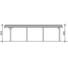 Technische Zeichnung eines Carports mit Höhenangaben