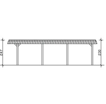 Dessin technique d''un carport avec indications de hauteur