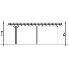 Technische Zeichnung eines Carports mit Höhenangaben