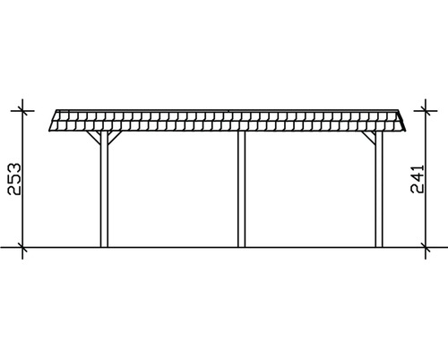 Dessin technique d''un carport avec indications de hauteur