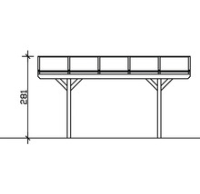 Illustration einer Pergola mit Höhenangabe 281