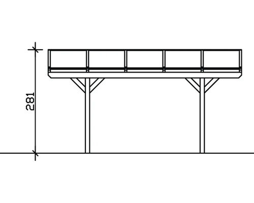 Illustration d''une pergola avec indication de hauteur 281