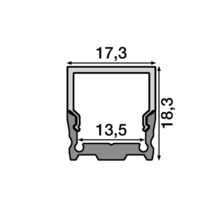 Section transversale d''un profilé LED avec dimensions