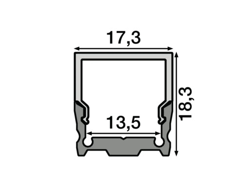 Section transversale d''un profilé LED avec dimensions