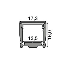 Schéma technique d''un profilé LED avec indications de dimensions