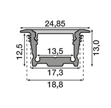 Dessin technique d''un profilé LED avec indications de dimensions