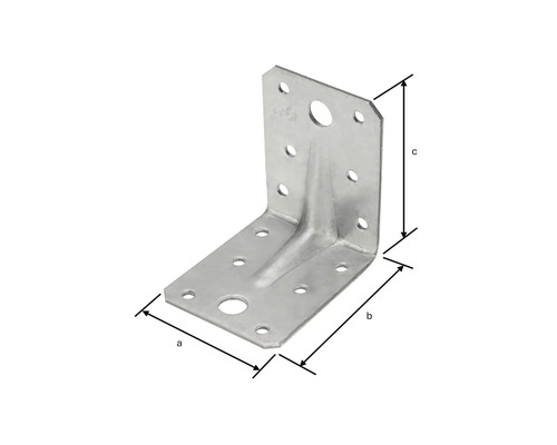Connecteur d''angle avec les dimensions a, b et c.