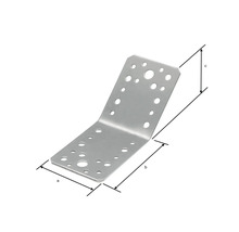 Winkelverbinder aus Metall mit Löchern und Größenangaben