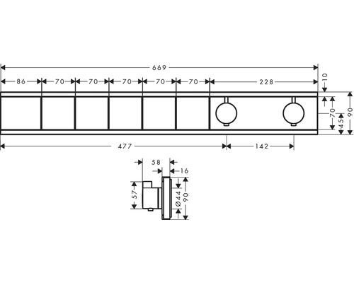 Dessin technique d''un porte-serviettes avec dimensions
