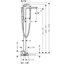 hansgrohe Badewannen Standarmatur METROPOL brushed black chrom ohne Unterputzgrundkörper mit Unterputzgrundkörper 32532340
