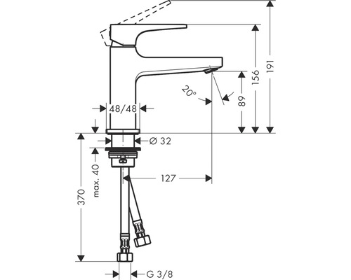 Dessin technique d''un robinet avec dimensions
