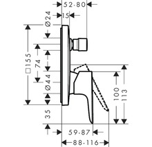 hansgrohe Badewannenarmatur Unterputz TALIS E brushed black chrom gebürstet ohne Unterputzgrundkörper 71474340