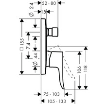 hansgrohe Badewannenarmatur Unterputz METRIS chrom ohne Unterputzgrundkörper 31451000