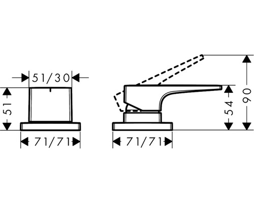 Schéma technique d''un robinet avec dimensions