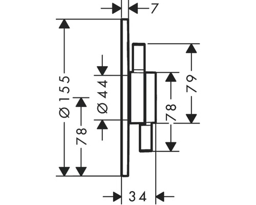 Dessin technique d''un accessoire de salle de bains avec dimensions