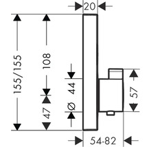 Schéma technique d''un accessoire de salle de bains avec les dimensions
