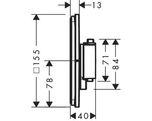 Technische Zeichnung mit Maßangaben