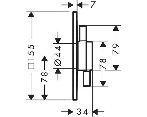 Dessin technique d''un robinet avec les dimensions