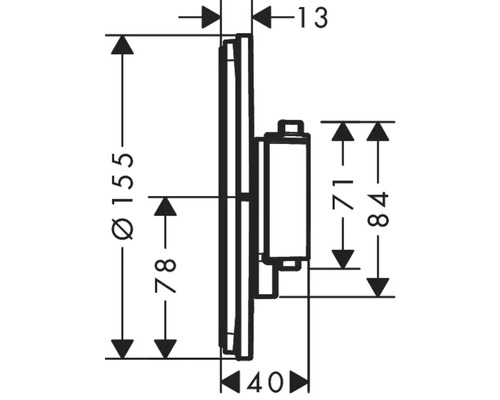 Dessin technique d''un accessoire de salle de bains avec dimensions