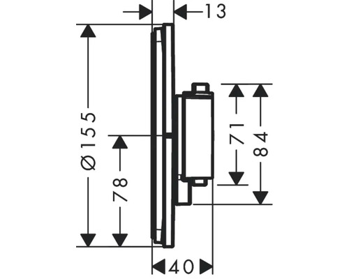 Technische Zeichnung mit Maßangaben
