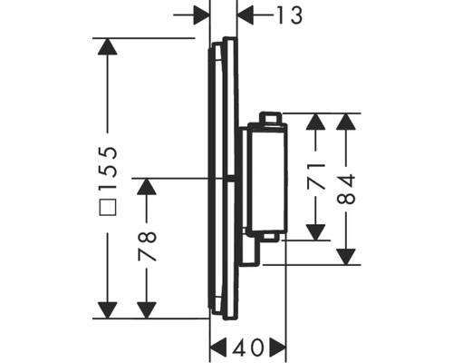 Dessin technique avec les dimensions d''un produit sanitaire