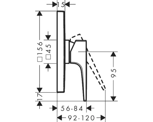 Dessin technique d''un robinet avec indications de dimensions