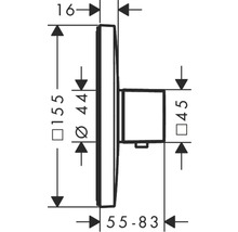 hansgrohe Unterputz Thermostat Dusche ECOSTAT E chrom ohne Unterputzgrundkörper 15705000