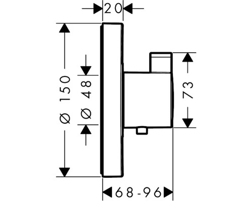 Dessin technique d''un robinet avec dimensions