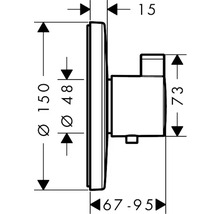 hansgrohe Unterputz Thermostat Dusche ECOSTAT S HighFlow chrom ohne Unterputzgrundkörper 15756000