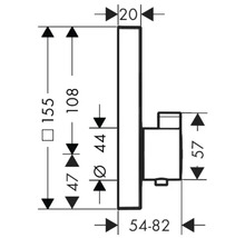 Dessin technique d''un accessoire de salle de bains avec indications de dimensions